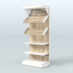 Стеллаж для хлеба и выпечки с полками - корзинами и фризом Феникс №12Ф, Белый + Дуб Сонома