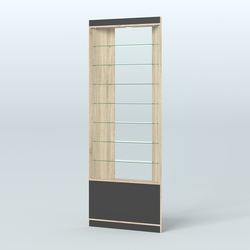 Высокая витрина серии Эконом №305 внешний угол (без дверей), Дуб Сонома + Черный