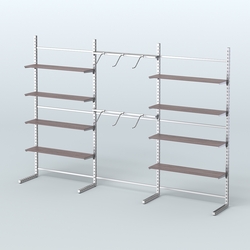 Системы ЭЛЕГАНТ пристенные с металлическими держателями для полок №9 (3600мм), Ясень Анкор темный