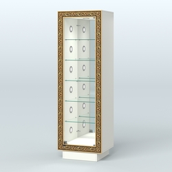 Низкая пристенная витрина с декором НБА-503С, Белый