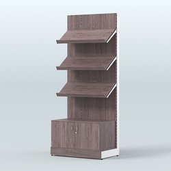 Стеллаж для хлеба и выпечки с тремя наклонными полками и накопителем Феникс №11, Ясень Анкор темный