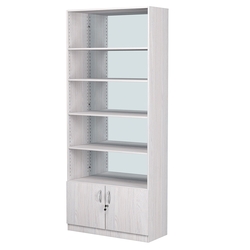 Стеллаж из ДСП с 4-мя полками 350x900 мм серии LEVEL-4 №13-2 (З/C - ЗЕРКАЛО), Ясень Анкор светлый