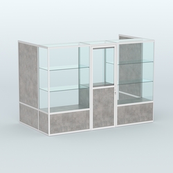 Павильон из профиля пристенный №1б (4,05 кв. м), Бетон Чикаго светло-серый F186 ST9