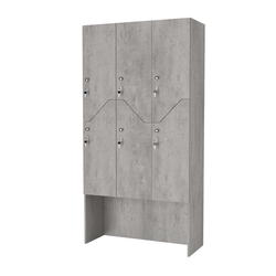 Шкаф для раздевалок СТАНДАРТ-Элегия №3-3Б, Бетон Чикаго светло-серый F186 ST9