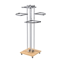 Торговое хромированное вешало с разноуровневыми поручнями СЕКТОР №1-1, Дуб Золотистый