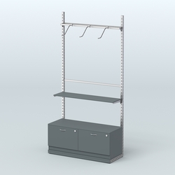 Система ЭЛЕГАНТ №4 без ДСП с тумбой T15 (1200 мм), Темно-Серый
