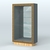 Низкая витрина с декором и задней зеркальной стенкой НБА-507 Темно-Серый  + Дуб Золотистый