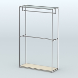 Торговая система ХРОМ без ДСП 1200 мм с поручнями №1, Крем Вайс