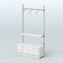 Система ЭЛЕГАНТ №4 без ДСП с тумбой T15 (1200 мм), Ясень Анкор светлый