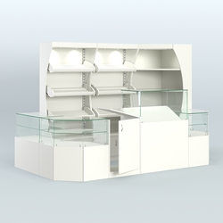 Угловой павильон для небольшого магазина по продаже хлеба и выпечки №2, Белый