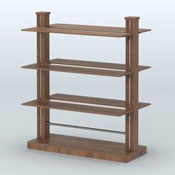 Островная система с перфорацией и двусторонними полками из ДСП №20, Орех