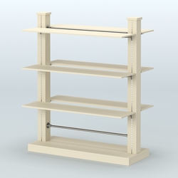 Островная система с перфорацией и двусторонними полками из ДСП №20, Крем Вайс