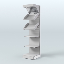 Стеллаж для хлеба и выпечки с полками - корзинами и фризом Феникс №15Ф, Серый