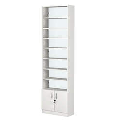 Стеллаж из ДСП с 7-ю полками 250x600 мм серии LEVEL-7 №4-1 (З/C - СТЕКЛО), Белый