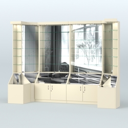 Павильон со стеклянными полками серии Эталон №4, Крем Вайс