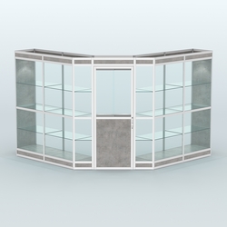 Павильон из профиля угловой №7в (9 кв.м), Бетон Чикаго светло-серый F186 ST9