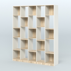 Стеллаж из ДСП серии ЛОФТ №13-1, Белый + Дуб Сонома