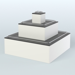 Островок-пирамида с хромирован- ными ограничителями для торговых центров №1-ХО, Белый и Черный