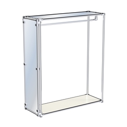 Хромированный стенд-вешало для одежды, торец-зеркало ZTD-10 №1-4 с полкой Зеркало 4 мм, Белый