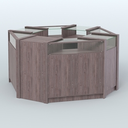 Торговый островок небольшой в стиле ЛОФТ №1 (4,72 кв.м), Ясень Анкор темный