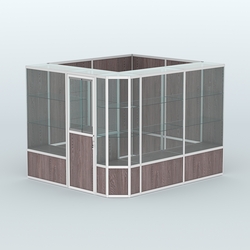 Павильон из профиля угловой №6б (5,5 кв.м), Ясень Анкор темный