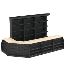 Комплект кассовой зоны со стеллажами под конфеты и орехи большой №3, Черный + Дуб Сонома