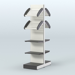 Высокий узкий островной стеллаж для хлеба и выпечки СХОВ-06, Черный и Белый