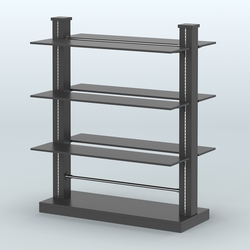 Островная система с перфорацией и двусторонними полками из ДСП №20, Черный