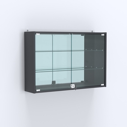 Витрина настенная №203-2А широкая с зеркалом, Антрацит
