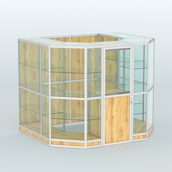 Павильон из профиля пристенный №7г (4,32 кв. м), Дуб Золотистый