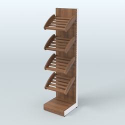 Торговый стеллаж узкий для хлеба и выпечки Феникс №5, Орех