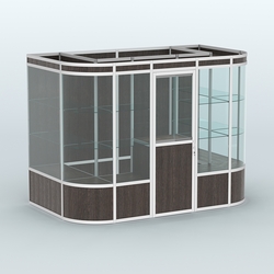 Павильон из профиля пристенный №8а (4,05 кв. м), Дуб Венге