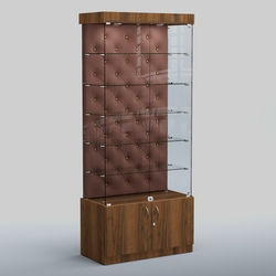 Высокая стеклянная витрина КАПИТОНЕ №501, Орех + 03 Mika