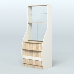 Витрина БРИЗ №5 с окном выдачи, Белый + Дуб Сонома