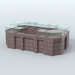 Торговый островок GOLD №4 (6,75 кв.м), Ясень Анкор темный