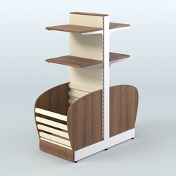 Низкий островной стеллаж средний для хлеба и выпечки СХОН-08, Орех + Крем Вайс