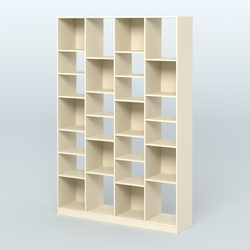 Стеллаж из ДСП серии ЛОФТ №11-2 с полками ДСП, Крем Вайс