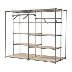 Хромированное вешало ПЛАТФОРМА №3-3 с полками ДСП 16мм, Дуб Сонома