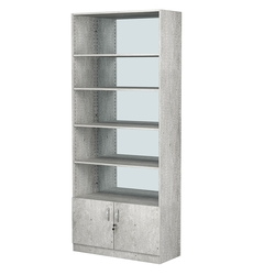 Стеллаж из ДСП с 4-мя полками 400x900 мм серии LEVEL-4 №14-2 (З/C - ЗЕРКАЛО), Метрополитан Грей