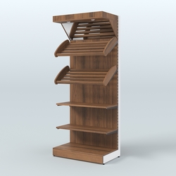 Стеллаж для хлеба и выпечки с полками - корзинами и фризом Феникс №12Ф, Орех