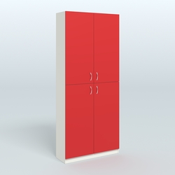 Аптечный широкий стеллаж под резину №1, Белый + Красный