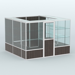 Павильон из профиля пристенный №9б (6,75 кв. м), Дуб Венге