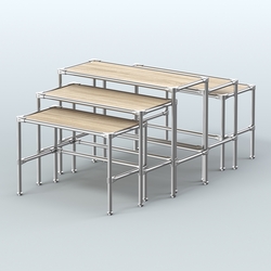 Комплект столов №2-4 с полками ДСП 16мм, Дуб сонома