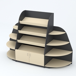 Пристенный торговый развал для овощей и фруктов №12, Антрацит + Креайсм Вайс
