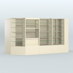 Угловой торговый павильон из ДСП СЭСП №6 (8, 82 кв.м), Крем Вайс