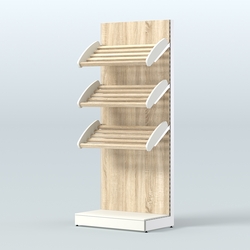 Стеллаж для хлеба и выпечки с тремя наклонными полками СХНП-01, Белый + Дуб Сонома