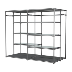 Хромированное вешало ПЛАТФОРМА №2-4 с зеркальными полками 4мм, Антрацит