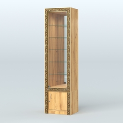 Витрина с декором и верхней подсветкой №ВБА-504, Дуб Золотистый