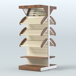 Стеллаж для хлеба островной высокий комбинированный с зеркальным фризом СХОВФ-03, Орех + Крем Вайс