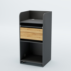 Стойка официанта "Бармен" №3 передвижная, Темно-Серый  + Дуб Золотистый